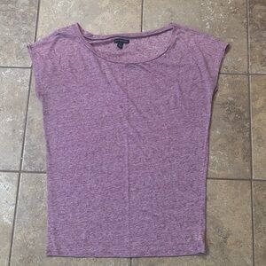 American Eagle Outfitters Heathered Purple Cap Sleeve Tee slub tee size small